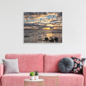 Toile Coucher de soleil romantique sur la plage de la me (Insitu(Salon))