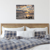 Toile Coucher de soleil romantique sur la plage de la me (Insitu(Chambre))