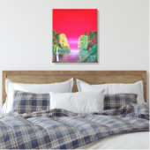 Toile Coucher de soleil rose Abstrait Lac imaginaire (Insitu(Chambre))