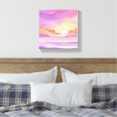 Toile Coucher de soleil rose | Beau ciel océanique (Insitu(Chambre))