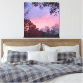 Toile Coucher De Soleil Rose, Bleu, Jaune Sur Les Arbres (Insitu(Chambre))