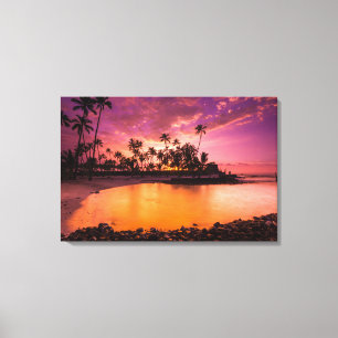 Toile Coucher De Soleil Rose De Hawaii Beach