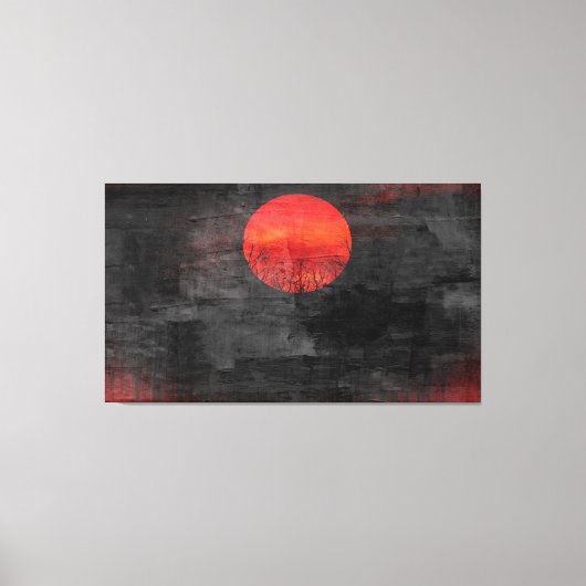 Toile Coucher de soleil rouge peinture Abstraite #3 (Recto)