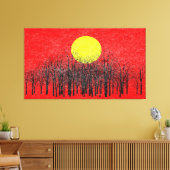 Toile Coucher de soleil rouge Tableau Abstrait #4 (Insitu(Salon))