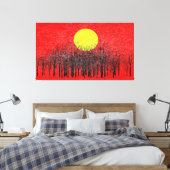 Toile Coucher de soleil rouge Tableau Abstrait #4 (Insitu(Chambre))