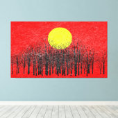Toile Coucher de soleil rouge Tableau Abstrait #4 (Insitu (Plancher de Bois))