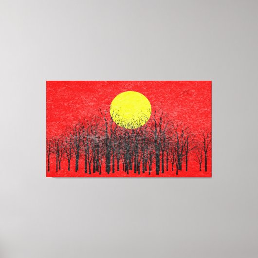 Toile Coucher de soleil rouge Tableau Abstrait #4 (Recto)