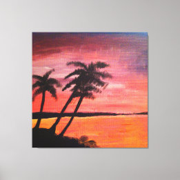 Toile Coucher de soleil sous les tropiques