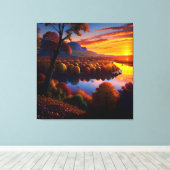 Toile Coucher de soleil Splendor Automne Vue Paysage 2 (Insitu (Plancher de Bois))