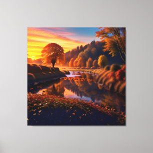 Toile Coucher de soleil Splendor d'automne Vue Paysage 4
