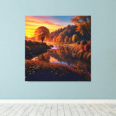 Toile Coucher de soleil Splendor d'automne Vue Paysage 4 (Insitu (Plancher de Bois))