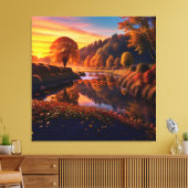 Toile Coucher de soleil Splendor d'automne Vue Paysage 4 (Insitu(Salon))