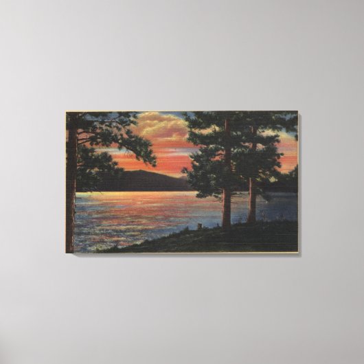 Toile Coucher de soleil sur Big Bear Lake (Recto)