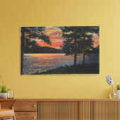 Toile Coucher de soleil sur Big Bear Lake (Insitu(Salon))