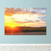Toile Coucher de soleil sur champs ouverts (Insitu (Plancher de Bois))