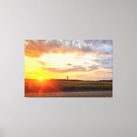 Toile Coucher de soleil sur champs ouverts (Recto)