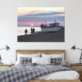 Toile Coucher de soleil sur Hythe Bay Kent avec bateaux  (Insitu(Chambre))