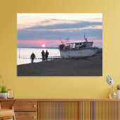 Toile Coucher de soleil sur Hythe Bay Kent avec bateaux  (Insitu(Salon))