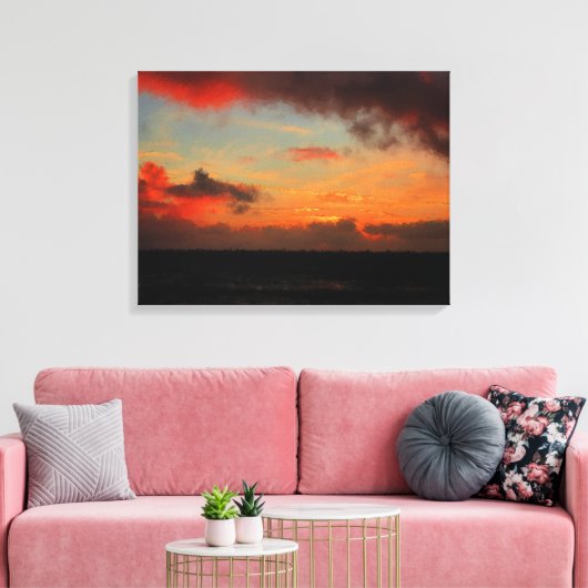 TOILE COUCHER DE SOLEIL SUR LA MER (Insitu(Salon))