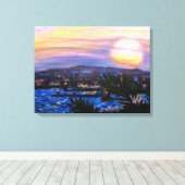 Toile Coucher de soleil sur la mer chaude (Insitu (Plancher de Bois))