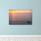 Toile Coucher de soleil sur la mer Méditerranée. (Insitu (Plancher de Bois))