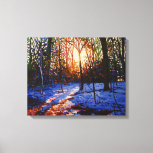 Toile Coucher de soleil sur la neige 2010
