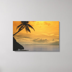 Toile Coucher de soleil sur la plage