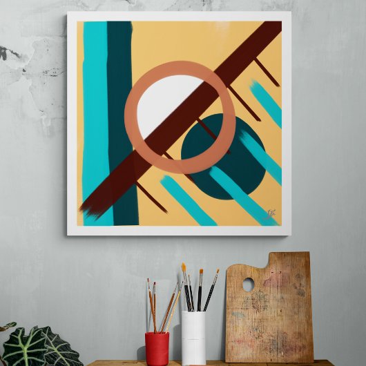 Toile Coucher de soleil sur la plage - Abstrait