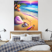 Toile Coucher de soleil sur la plage de l'Imaginaire tro (Insitu(Chambre))