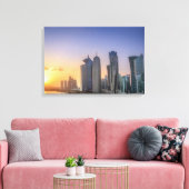 Toile Coucher de soleil sur la ville de Doha, Qatar (Insitu(Salon))