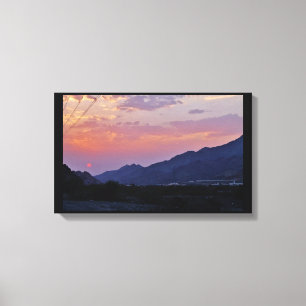 Toile coucher de soleil sur le désert