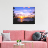 Toile Coucher de soleil sur le lac Taupo (Insitu(Salon))