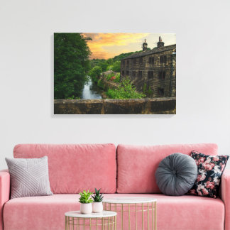 Toile Coucher de soleil sur le pont de Hawksclough, Myth