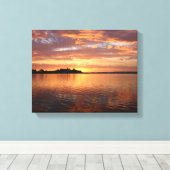 Toile Coucher de soleil sur l'eau (Insitu (Plancher de Bois))