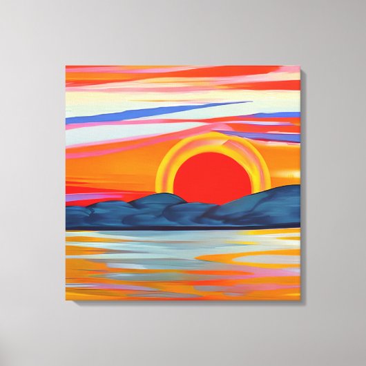 Toile Coucher De Soleil Sur Les Montagnes (Recto)