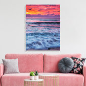 Toile Coucher de soleil sur les vagues de l'océan, Calif (Insitu(Salon))