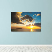 Toile Coucher de soleil sur l'océan, Fidji (Insitu (Plancher de Bois))