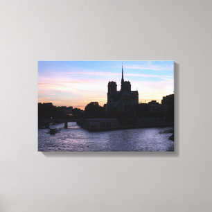 Toile Coucher de soleil sur Notre Dame de Paris