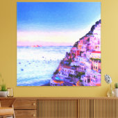 Toile Coucher de soleil sur Positano, Italie Peinture (Insitu(Salon))