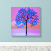 Toile Coucher de soleil sur un arbre (Insitu (Plancher de Bois))