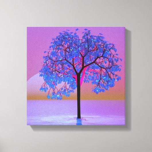Toile Coucher de soleil sur un arbre (Recto)