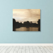 Toile Coucher de soleil sur un étang (Insitu (Plancher de Bois))