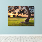 Toile Coucher de soleil sur un terrain de golf (Insitu (Plancher de Bois))