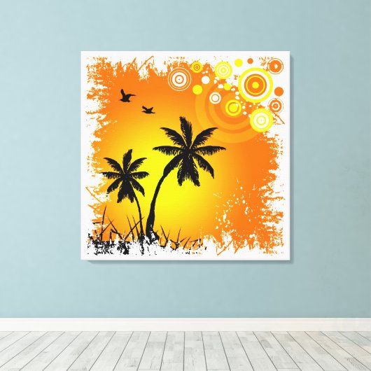 Toile Coucher de soleil tropical (Insitu (Plancher de Bois))