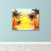 Toile Coucher de soleil tropical (Insitu (Plancher de Bois))
