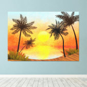 Toile Coucher de soleil tropical (Insitu (Plancher de Bois))