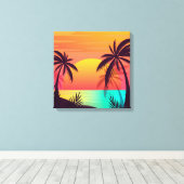 Toile Coucher de soleil tropical (Insitu (Plancher de Bois))