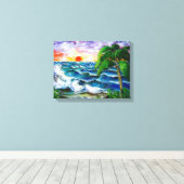 Toile Coucher de soleil tropical, (Insitu (Plancher de Bois))