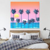 Toile Coucher de soleil tropical : Illustration de plage (Insitu(Chambre))