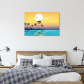 Toile Coucher de soleil tropical, palmiers imprimés toil (Insitu(Chambre))